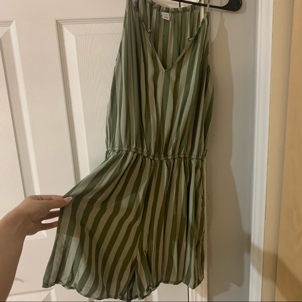 Old Navy Green Striped Romper